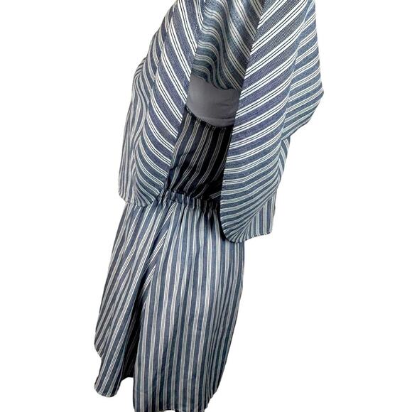 Show Me Your Mumu Dress Womens Size M Blue Stripe Off Shoulder Summer Mini Boho - Picture 3 of 9